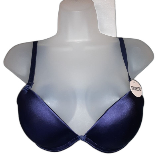 Youmita Shiny Navy 34B Push Up Plunge Bra NWT - Picture 1 of 11